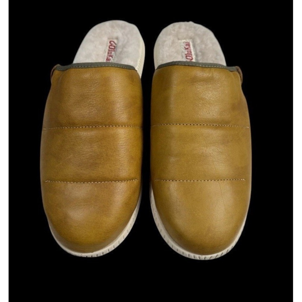 Size 12 - Olukai Mens Slippers Mua 'lli Slides Sandal Shoes Shearling Lined - Picture 3 of 8